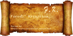 Forró Krisztina névjegykártya