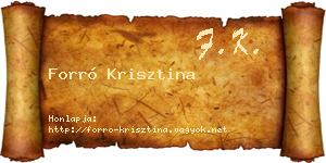 Forró Krisztina névjegykártya