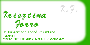 krisztina forro business card